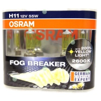 Автолампа галогенная OSRAM H11 FOG BREAKER +60% 12V 55W (2шт.)