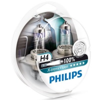 Автолампа галогенная PHILIPS H4 X-TREMEVISION +100% 12V 60/55W  (2шт.)