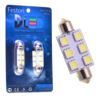 Светодиодная автолампа C5W FEST - 6 SMD 41мм SV8,5  (2шт.)